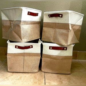 Sets of 4 Basket Bins Collapsible Storage Organizer Box Cubes